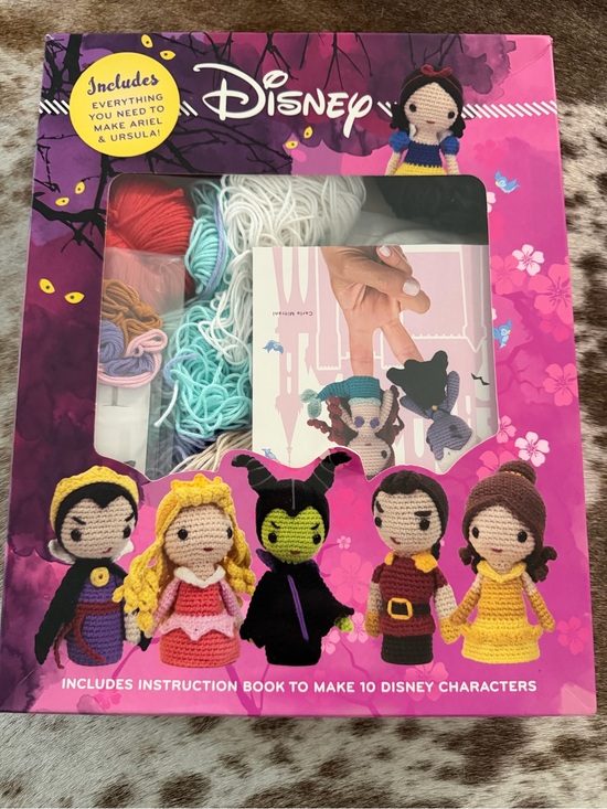 Disney Other - Disney Crochet finger puppets- Ariel & Ursula with book on how to make 10 charac